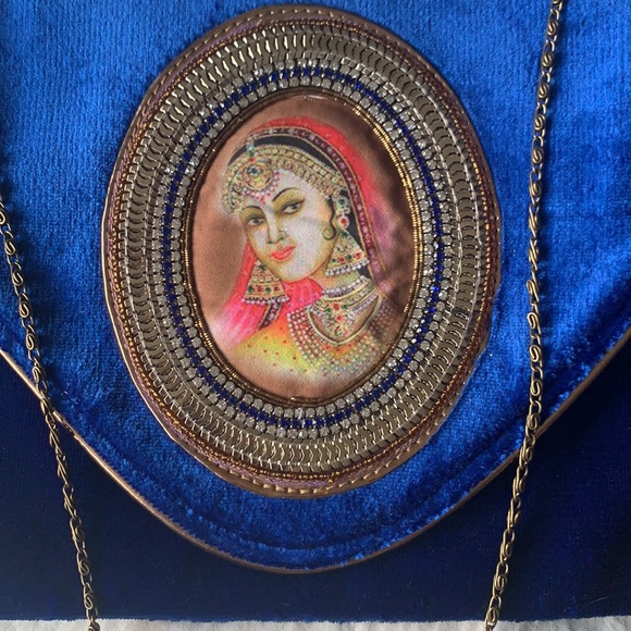 Royal blue bejeweled shoulder bag with Swarovski crystal, NWT. Send best offer! - Picture 2 of 3